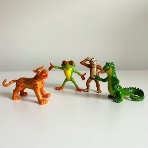 Vintage 2000 Rainforest Cafe 3" Animal Figures Chimpanzee Frog Iguana Leopard